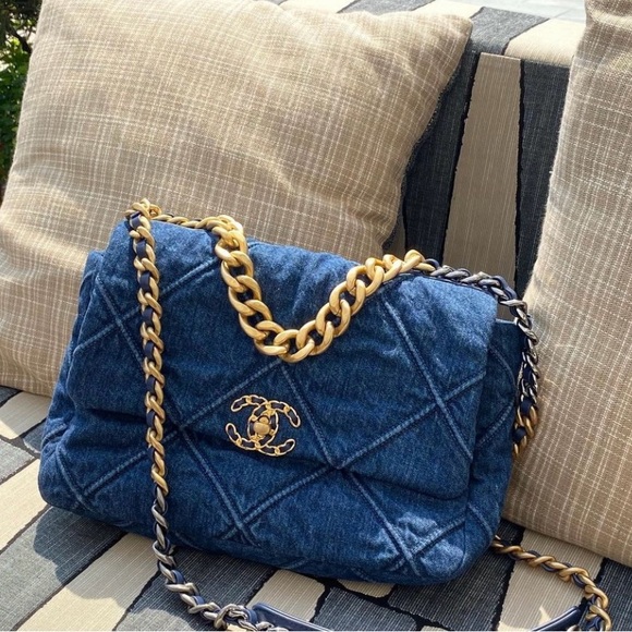 Chanel Large Denim 19 Flap Bag - Picture 1 of 12